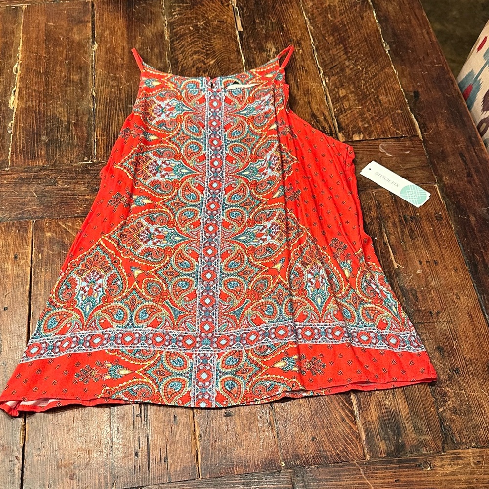 Vibrant Orange Paisley Women's Top